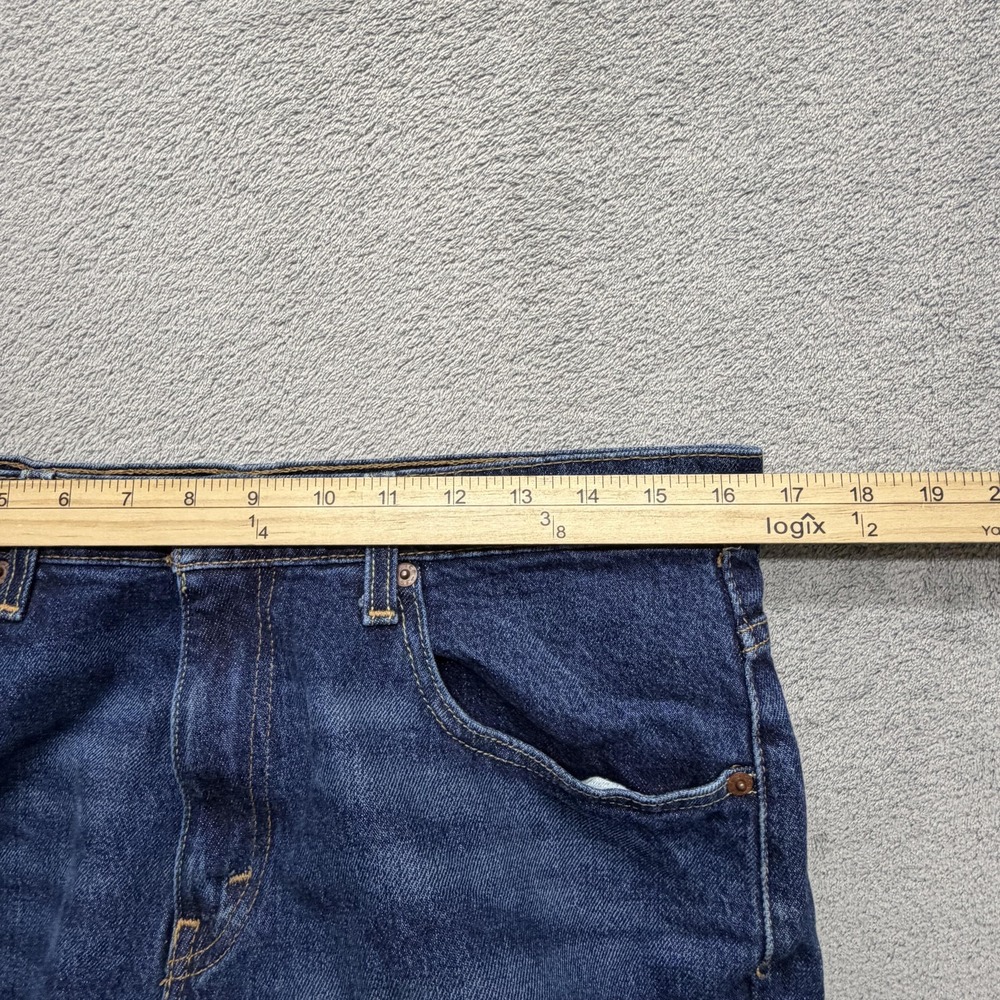 Levi's 569 Denim‎ Shorts Mens Measured 33x12 Blue Loose 5 Pocket Zip Fly Stretch - Picture 6 of 9